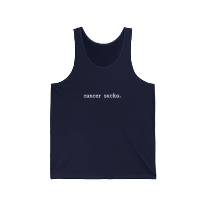 Cancer Sucks Tank Top — Minimalist Support Awareness Muscle Tee