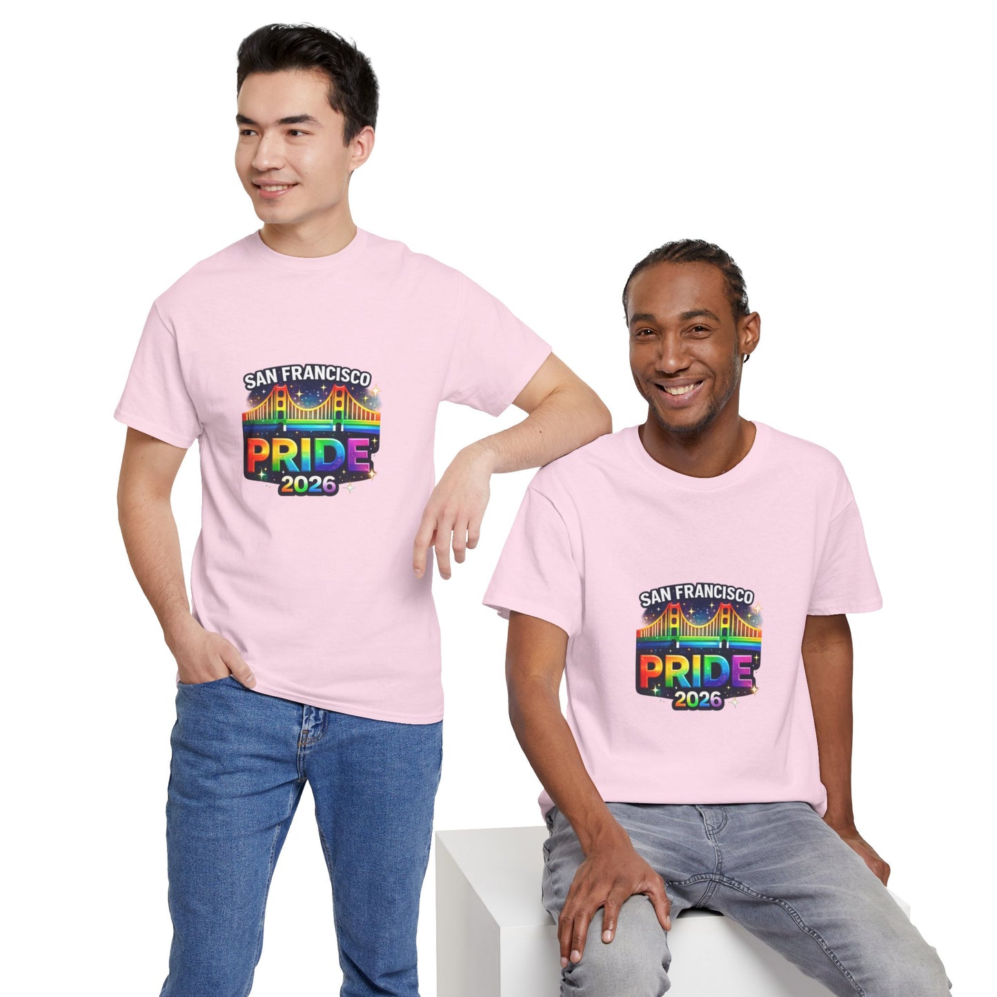 San Francisco Pride 2026 Shirt – Golden Gate Bridge Rainbow Graphic Tee