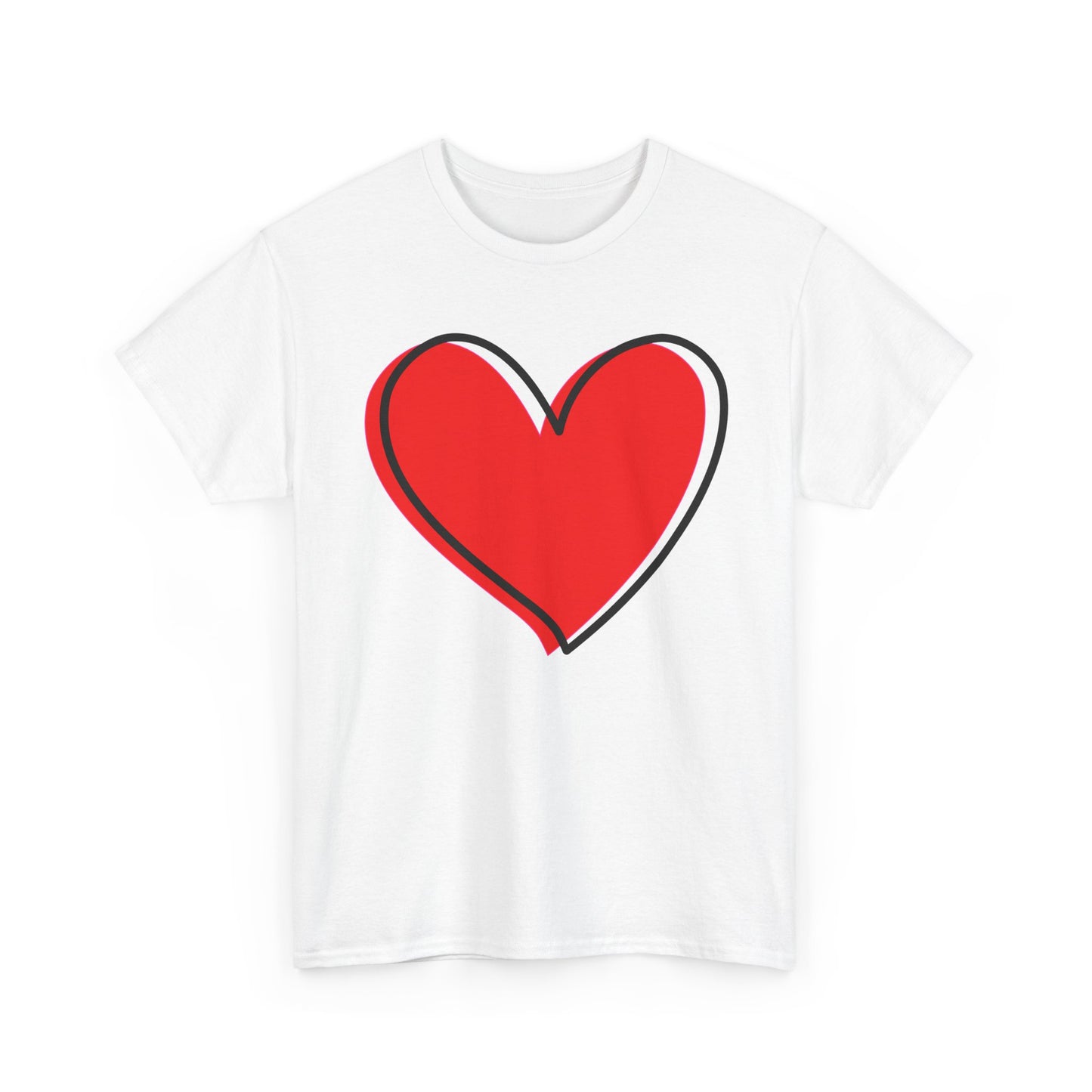 Red Heart Valentine’s Day T-Shirt – Cute Love Shirt for Couples, Romantic Gift Tee, Unisex Graphic Shirt