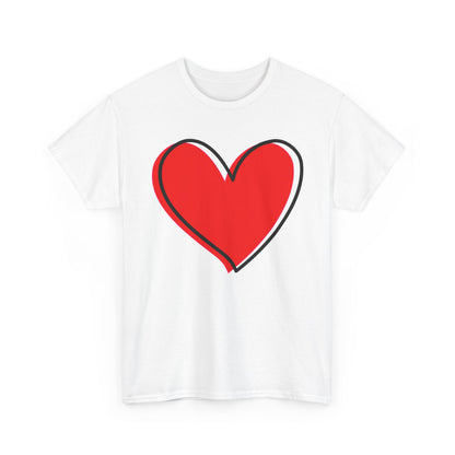 Red Heart Valentine’s Day T-Shirt – Cute Love Shirt for Couples, Romantic Gift Tee, Unisex Graphic Shirt
