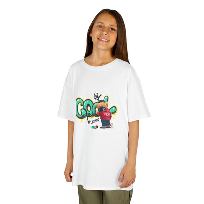 COOL Teddy Bear Graphic Kids' T-Shirt – "Authentic Boy" for Little Trendsetters!