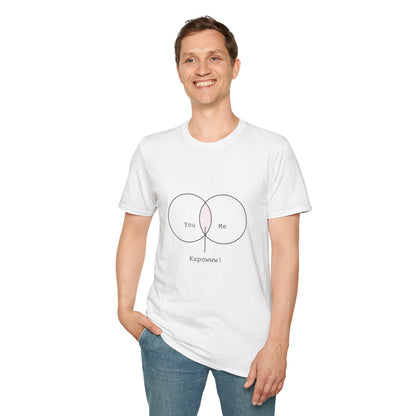 You + Me = Kapowww! T-Shirt – Funny Geek Love Venn Diagram Tee