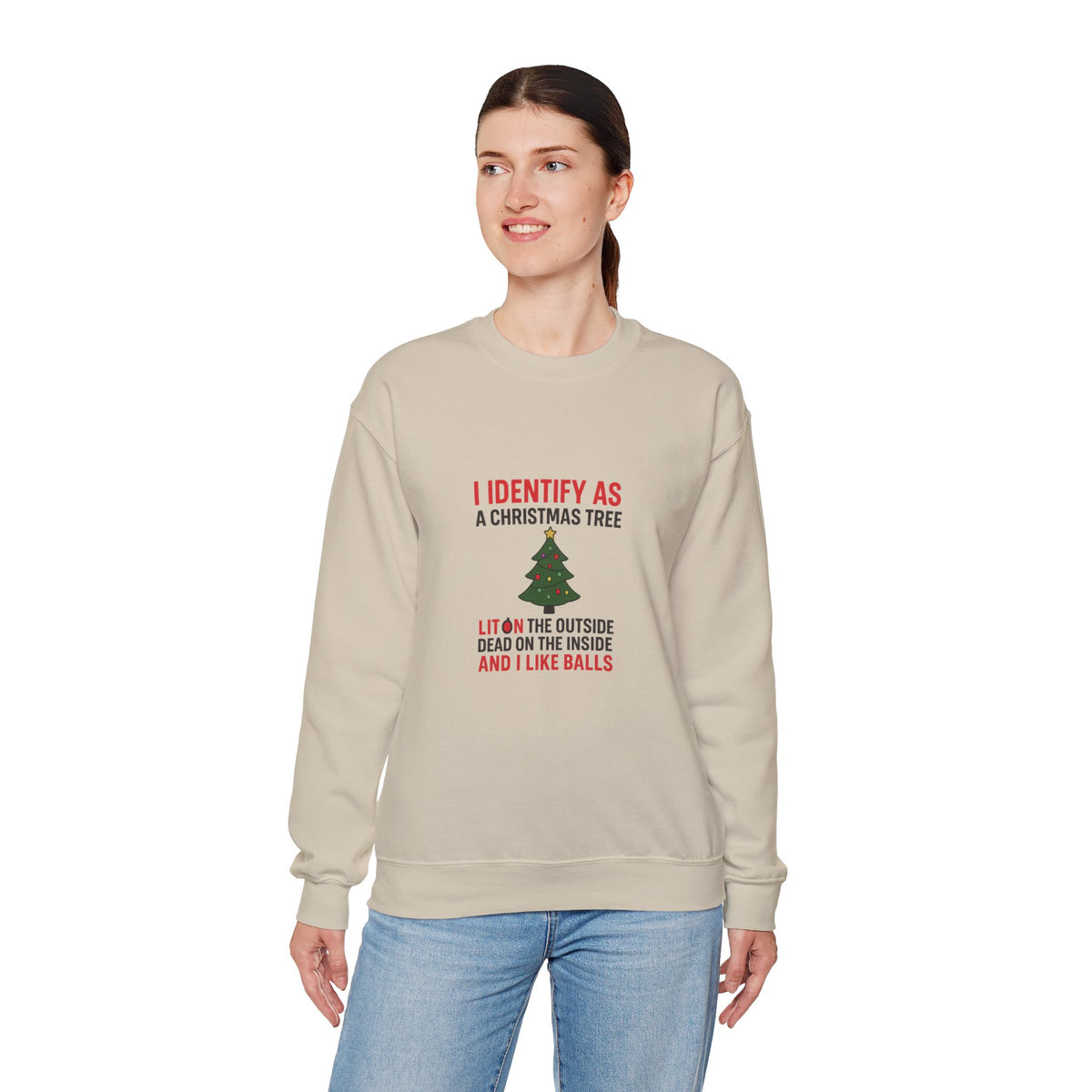 Funny Christmas Tree Identity Shirt – Lit on the Outside Holiday Sweatshirt