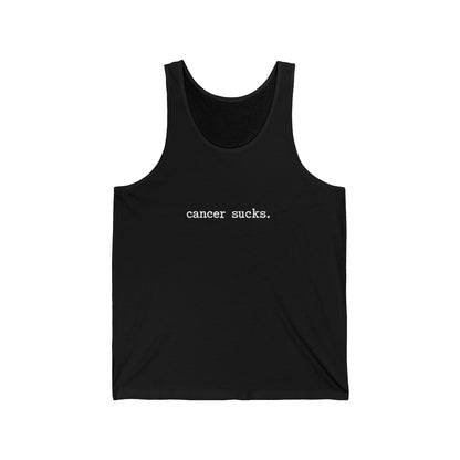 Cancer Sucks Tank Top — Minimalist Support Awareness Muscle Tee