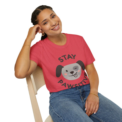 Stay Pawsitive T-Shirt – Cute Dog Lover Graphic Tee for Pet Enthusiasts