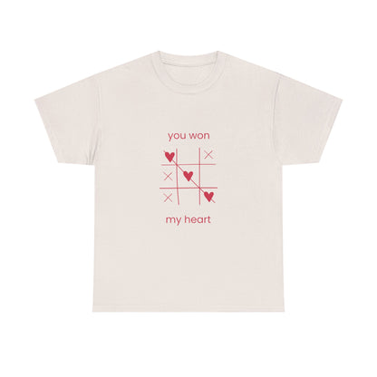 You Won My Heart Valentine Shirt – Cute Tic Tac Toe Love Tee, Romantic Gift for Her, Pink Valentine’s T-Shirt