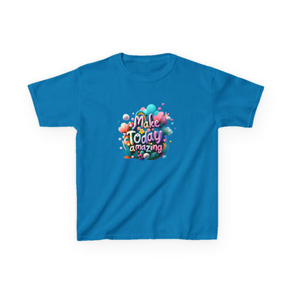 Make Today Amazing: Vibrant Rainbow Graphic Kids' T-Shirt – Inspire Positivity!