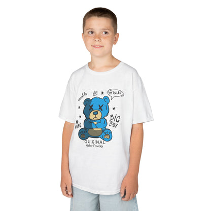Kid wearing Big Boy Original Teddy Bear graphic shirt with bold streetwear style design