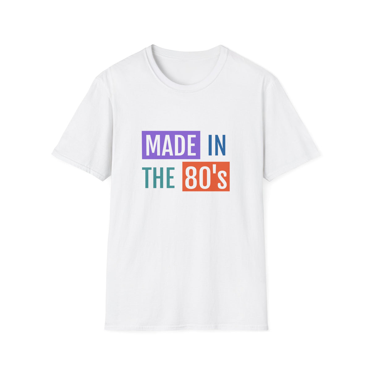 Made in the 80s birthday shirt retro 1980s graphic tee in white